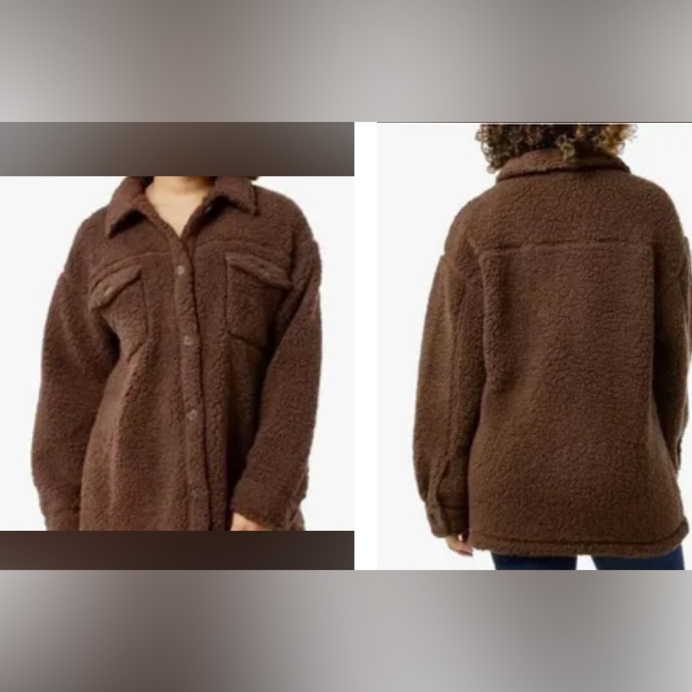 32 Degrees Brown Teddy Jacket Full Zip Plush Fleece